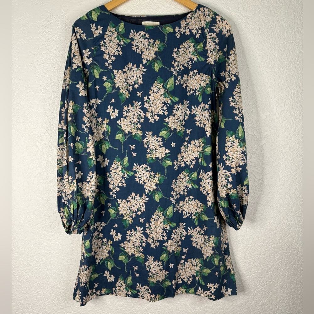 Ann Mashburn Floral print long sleeve midi dress Office Wedding Guest Event